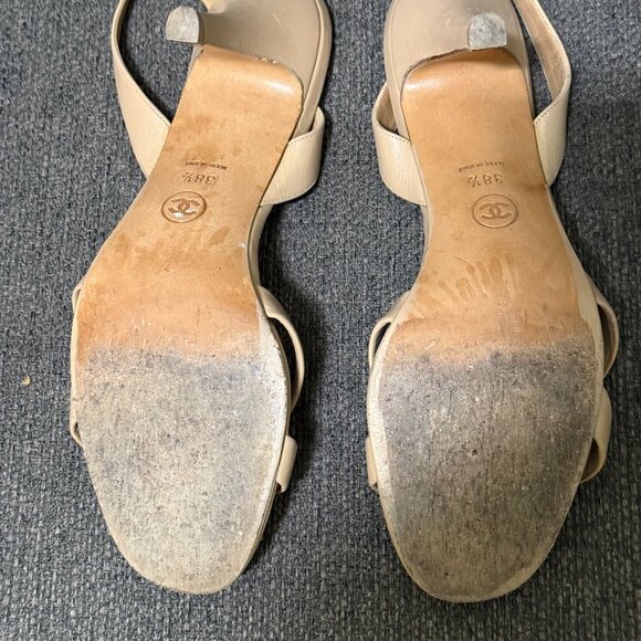 Chanel Nude Slingbacks Size 8 - Picture 3 of 4